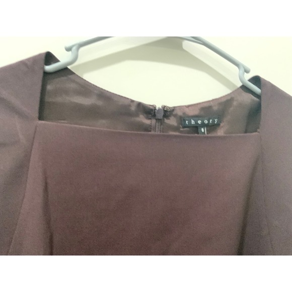 Theory Sleeveless Square Neck Sheath Dress Dark Brown Size 6 - Picture 6 of 9